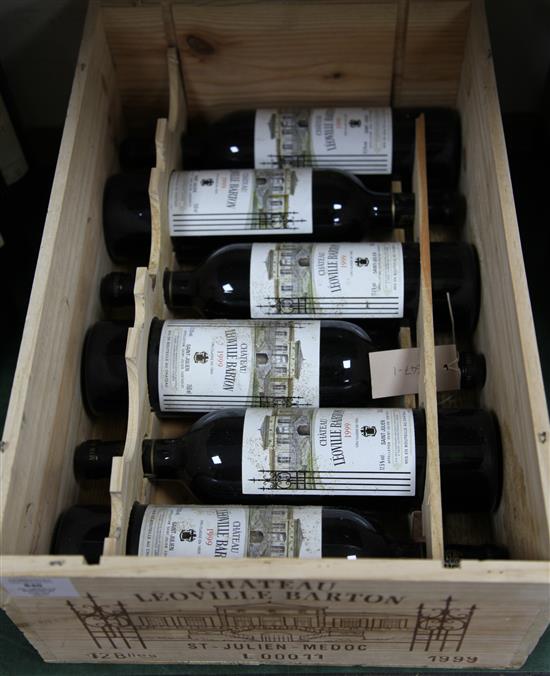 Six bottles of Chateau Leoville-Barton 1999, St. Julien,